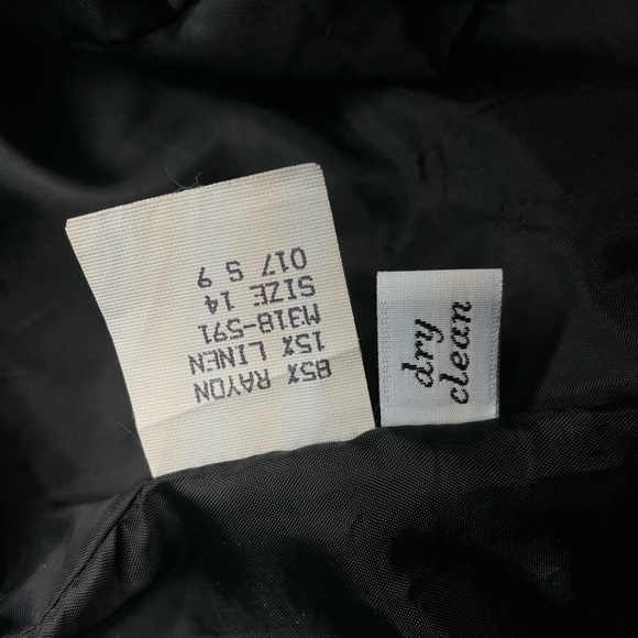 Miss Sophisticates by Pendleton Blazer Jacket Womens 14 Black Yellow Plaid Linen - Picture 8 of 8